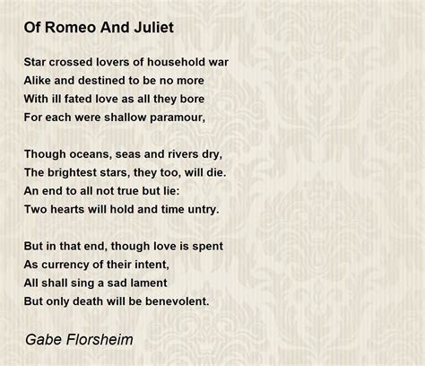 william shakespeare romeo and juliet poem